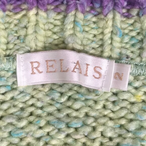 Vintage 90s Womens Green Cottagecore Grandma Sweater Zip Up Cardigan / 2 - Picture 7 of 8